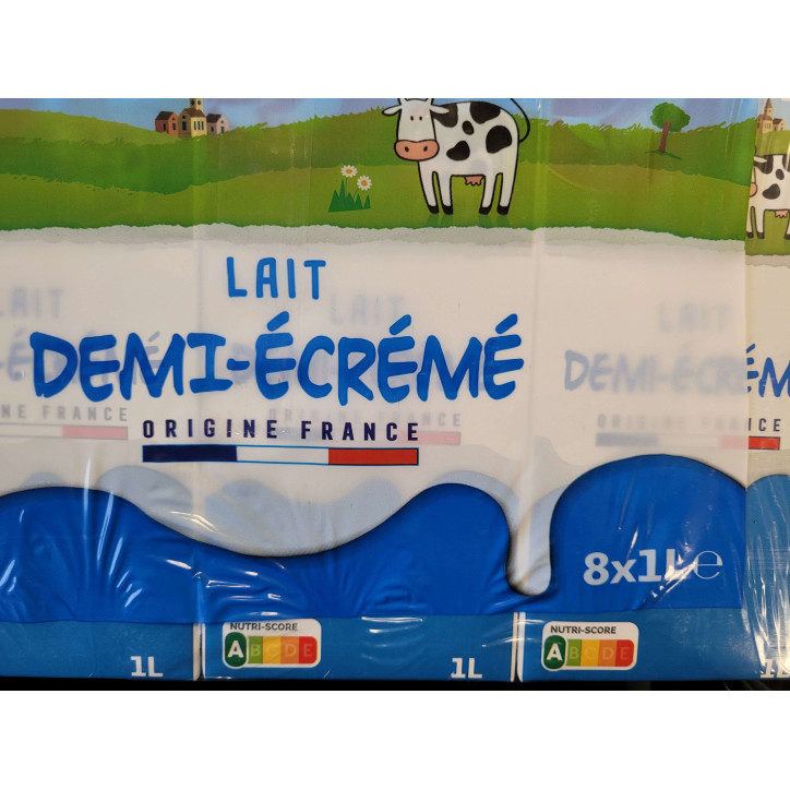 LAIT DEMI ECREME FRANCE 8X1L