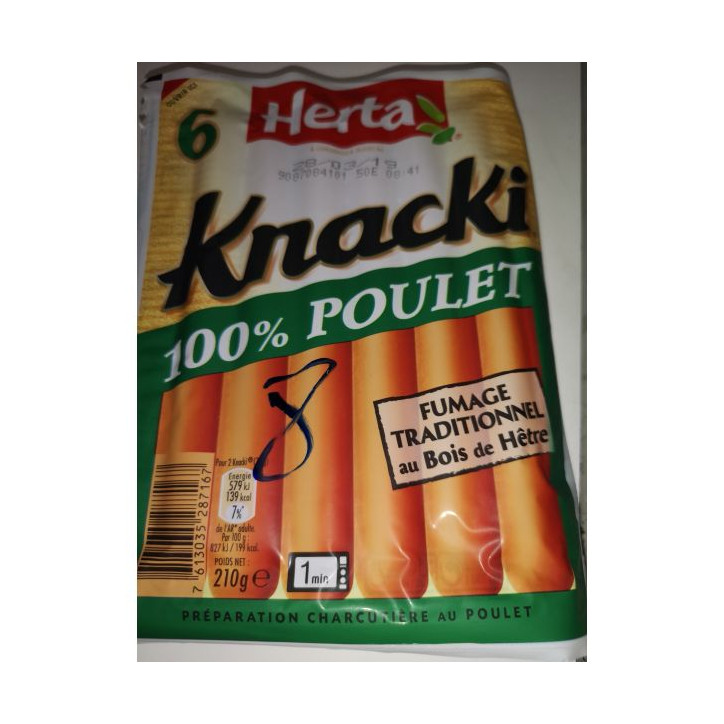 KNACKI  POULET 210 GRS 