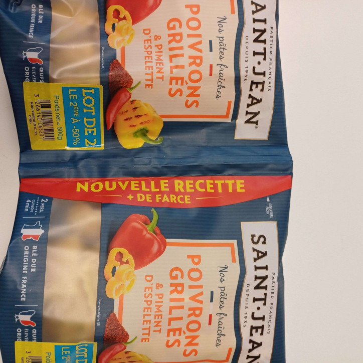 LOT DE 2 RAVIOLI POIVRONS 500G