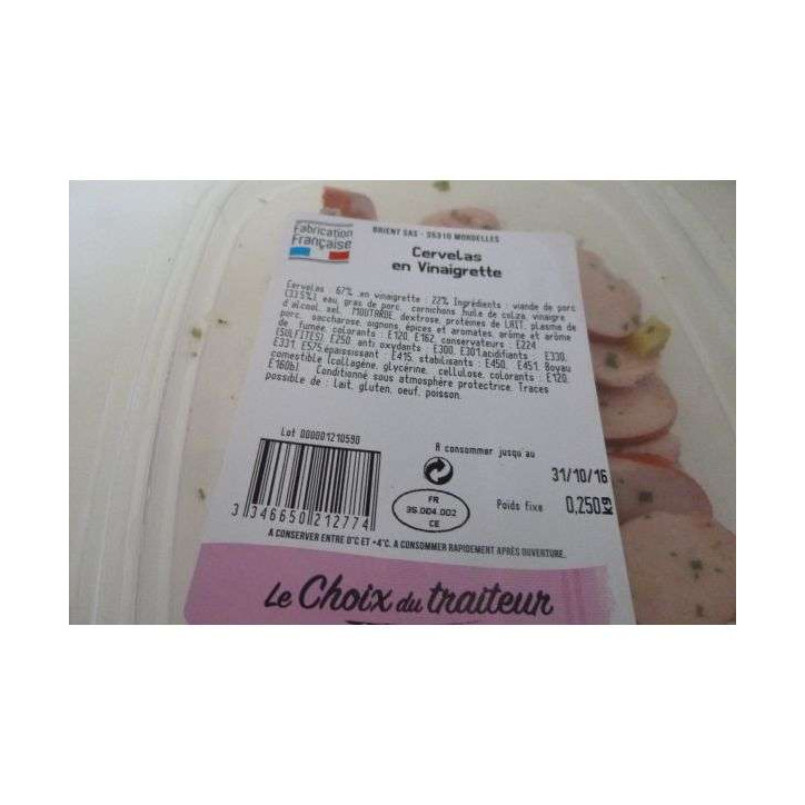 CERVELAS EN VINAIGRETTE 250 GR