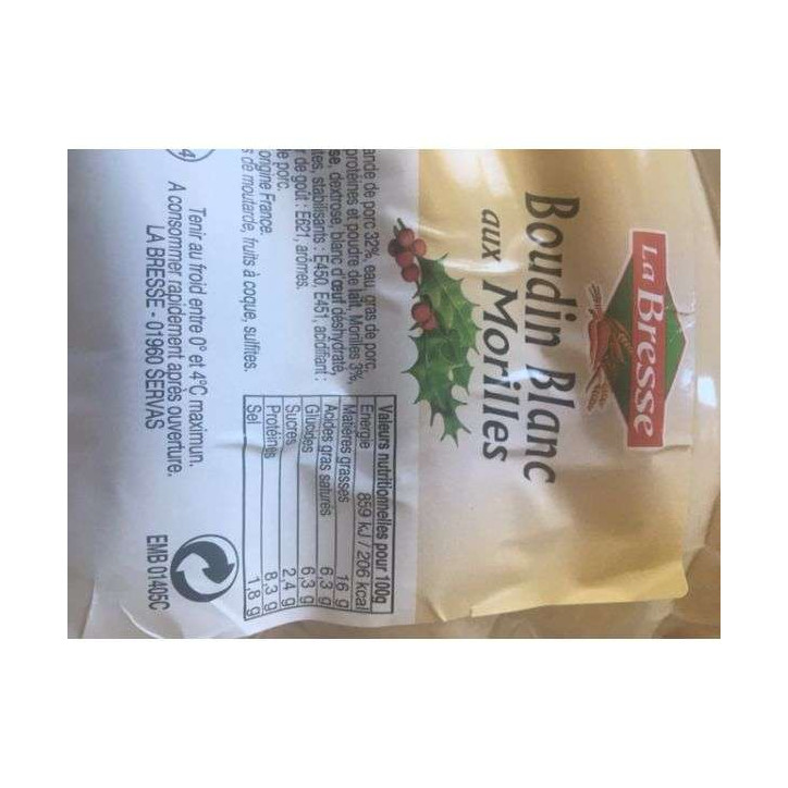 BOUDIN BLANC AUX MORILLES 1 KG