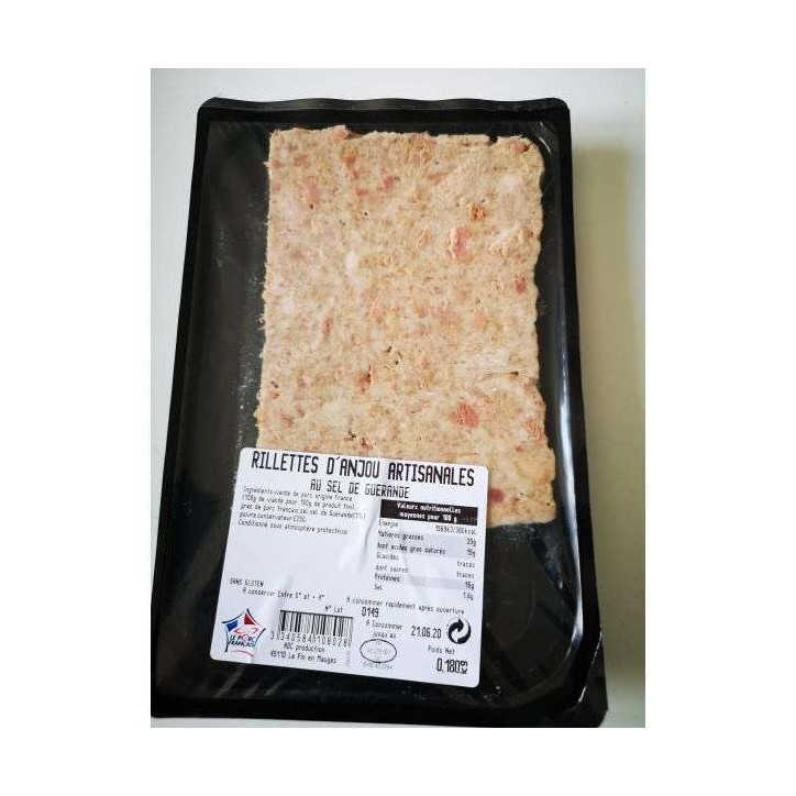 RILLETTES D'ANJOU ARTISANALES 180 GRS