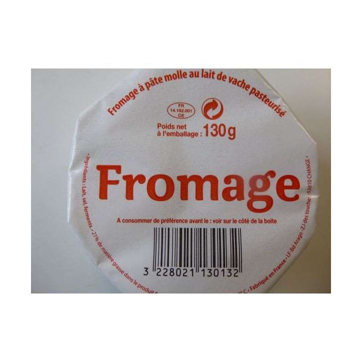 FROMAGE VACHE PASTEURISE 130 GR