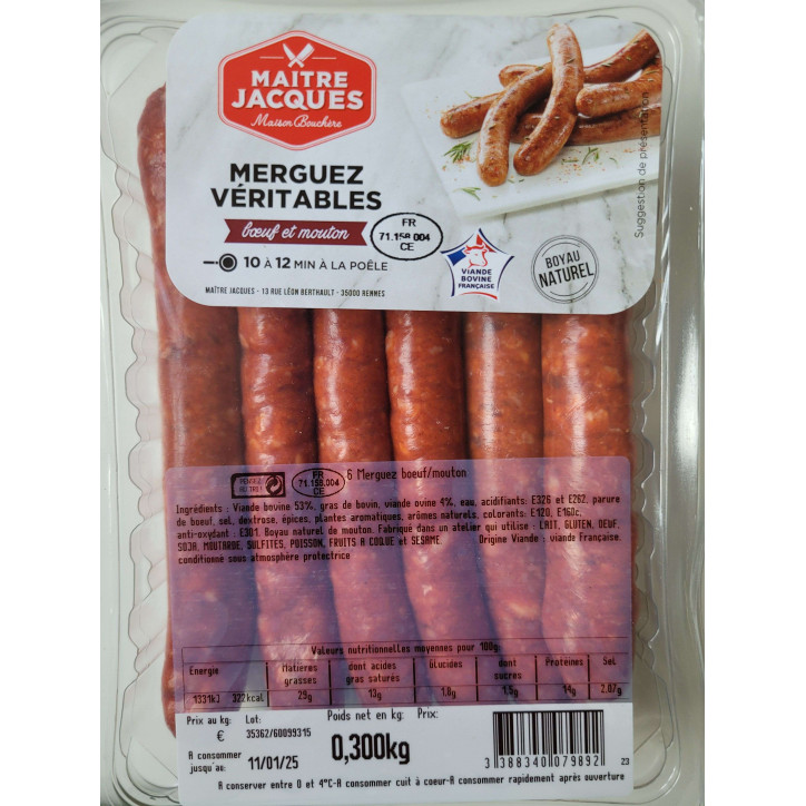 MERGUEZ VERITABLES 300G