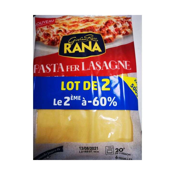 PATE A LASAGNE LOT 2 500GRS 