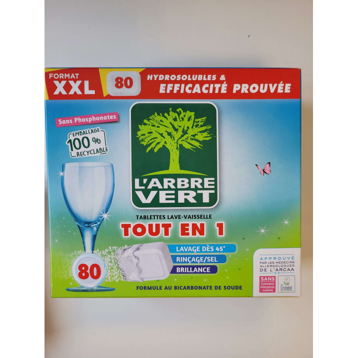 80 TABLETTES LAVE VAISSELLE ARBRE VERT 1.46KG