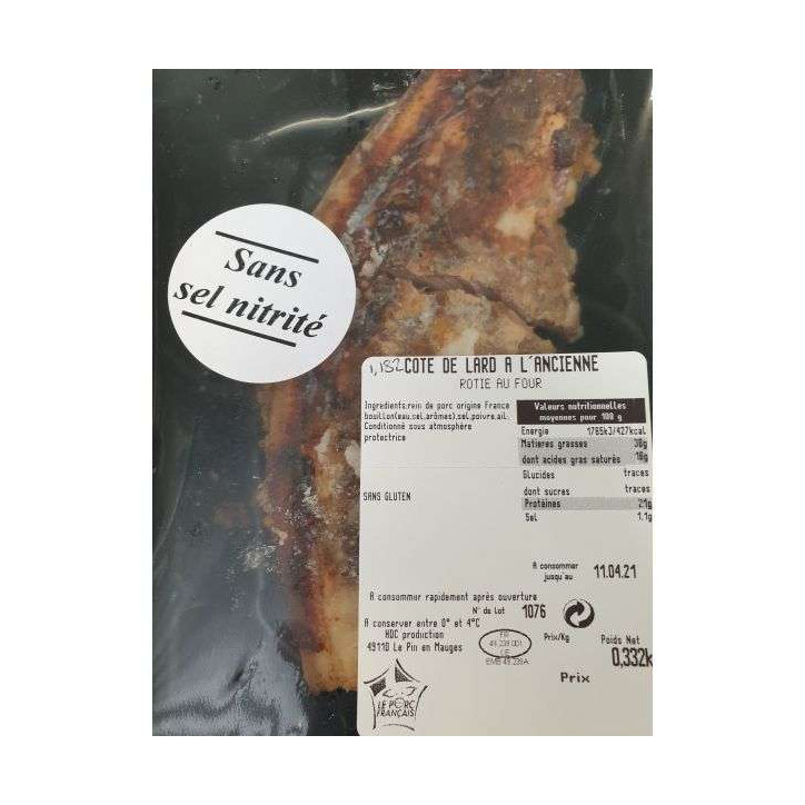COTE DE LARD A L'ANCIENNE 500G ENV