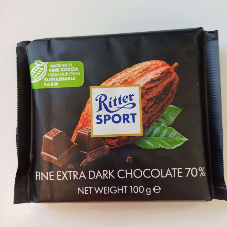 RITTER SPORT CHOCOLAT NOIR 100 GRS