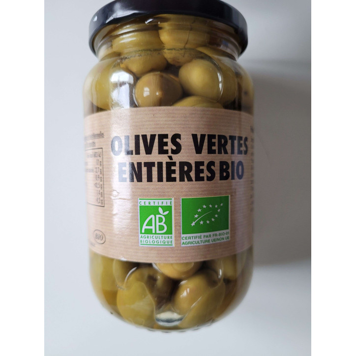 OLIVES VERTES ENTIERES BIO 370ML