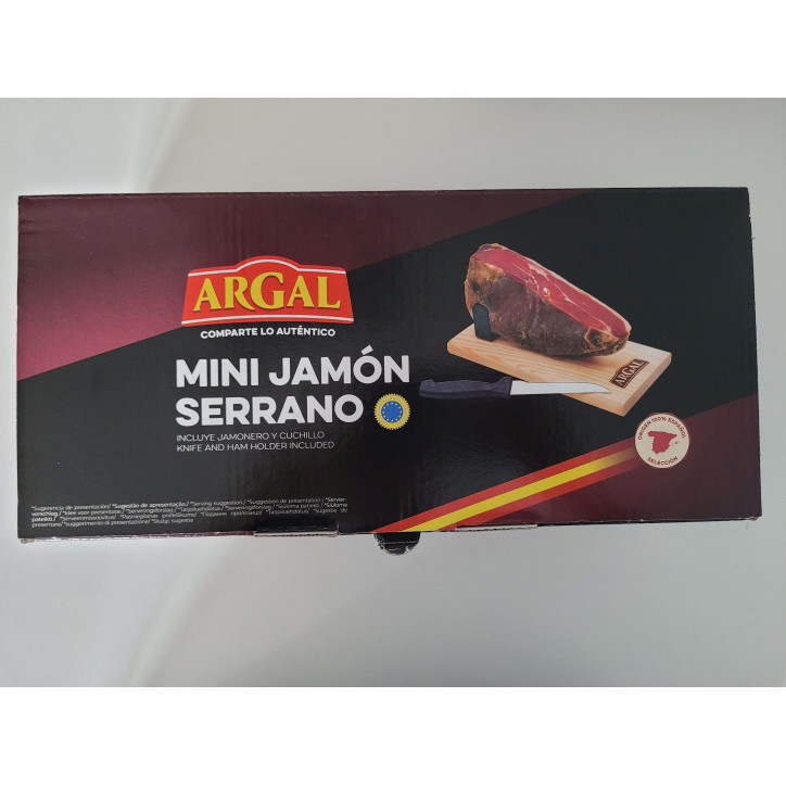 COFFRET JAMBON SERRANO + PLANCHE + COUTEAU 1KG