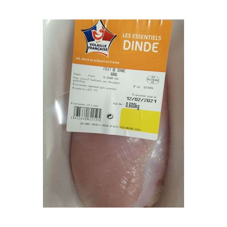 FILET DE DINDE 600GR 