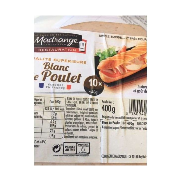 BLANC DE POULET 400 GR