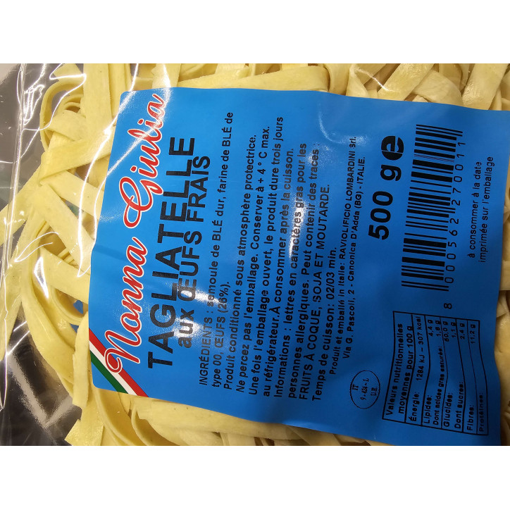 TAGLIATELLE AUX OEUFS FRAIS 500 GRS 