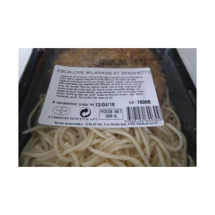 ESCALOPE MILANAISE SPAGHETTIS