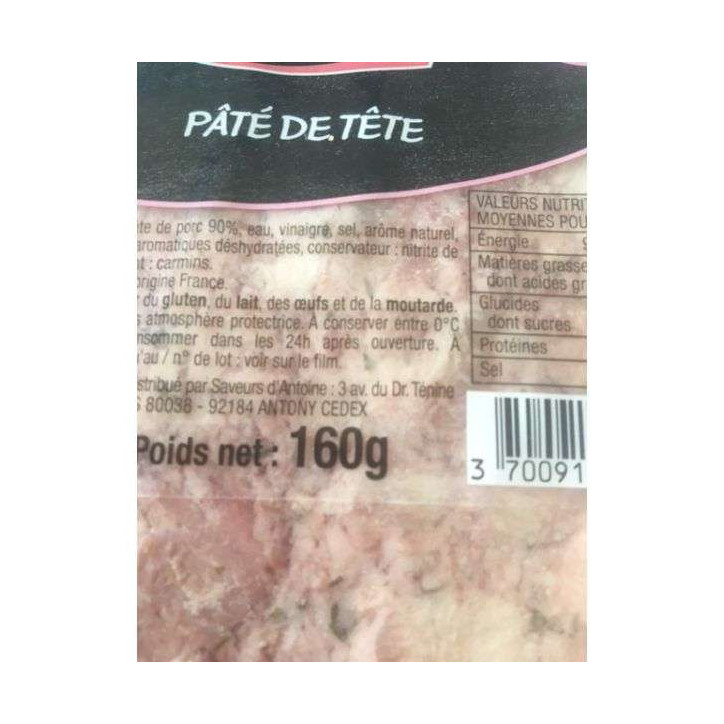 PATE DE TETE 160 GR