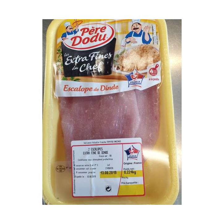 2 ESCALOPES DE DINDE 250G ENV