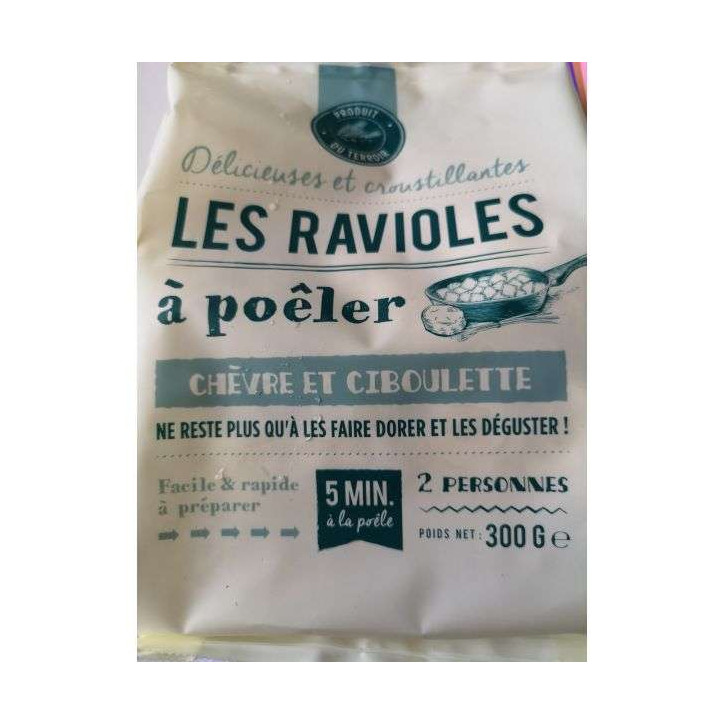 RAVIOLES A POELER CHEVRE CIBOULETTE 300GRS
