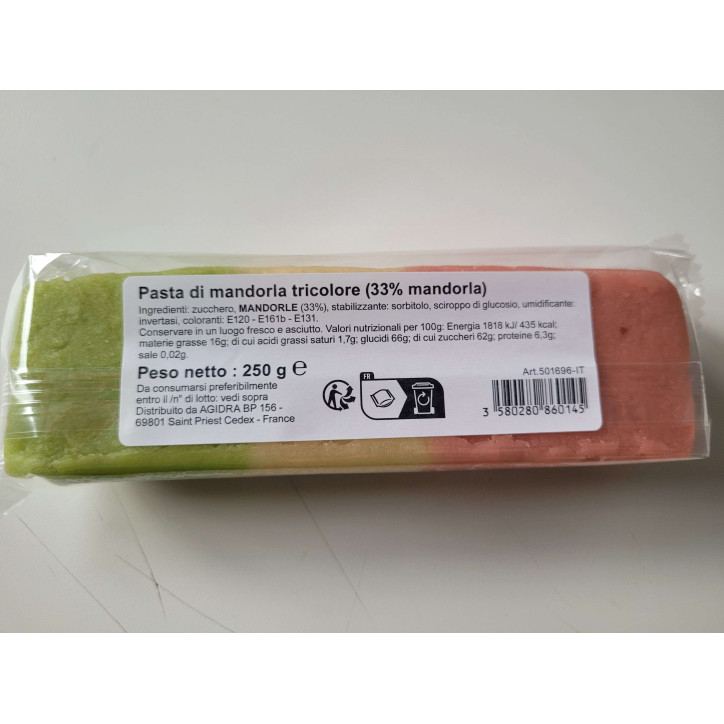 PATE AMANDE TRICOLORE 250GR