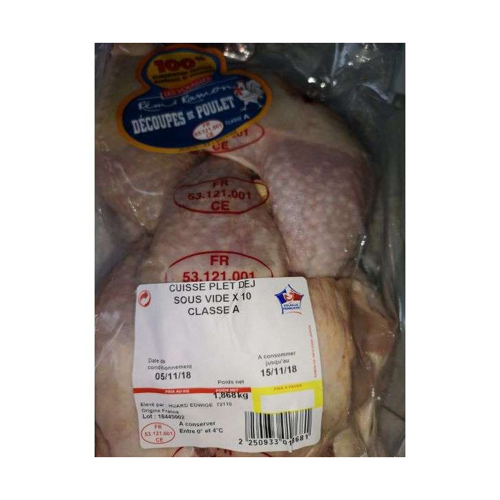 CUISSES DE POULET DEJONTÉES X 10 1KG800 ENV