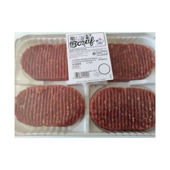 HACHE PUR BOEUF 15% 400GRS 
