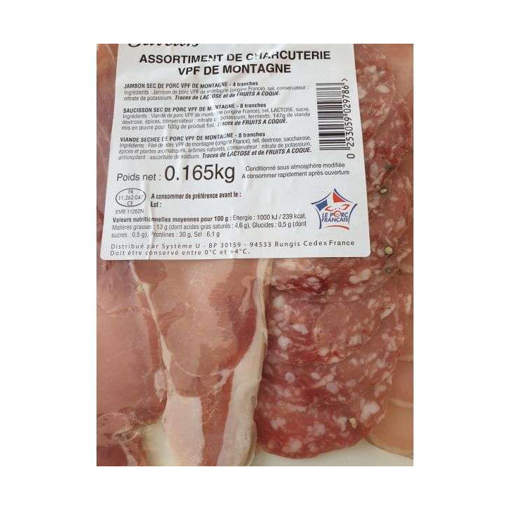 ASSORTIMENT CHARCUTERIE U 165G