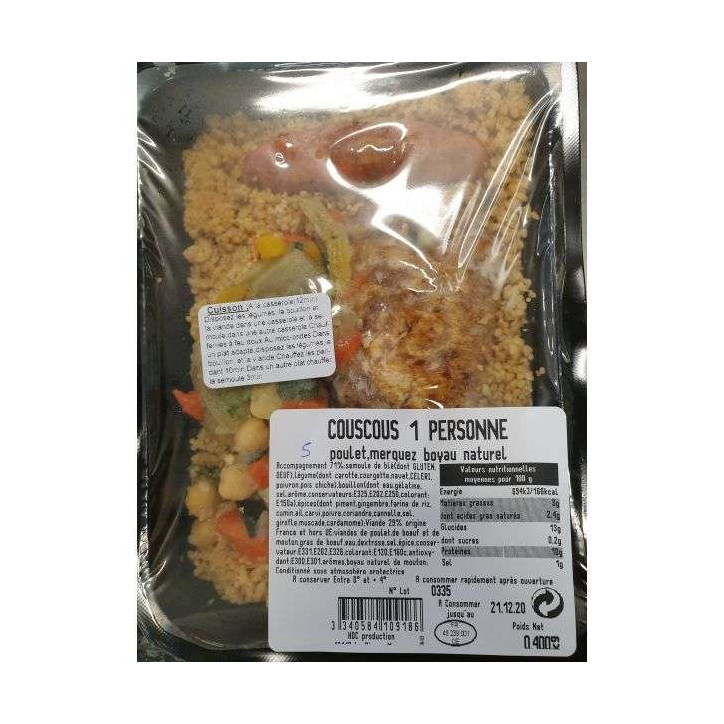 COUSCOUS 1 PERSONNE 400G