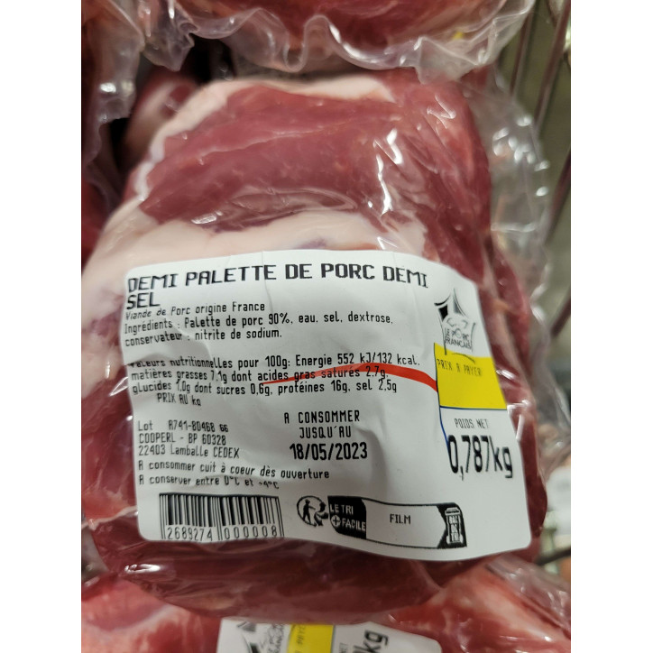 DEMI PALETTE DE PORC DEMI SEL 1 KG ENV