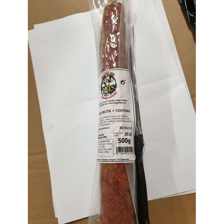 CHORIZO VELITA + COUTEAU 500G