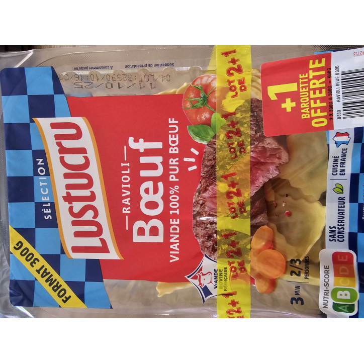 RAVIOLI BOEUF X 3   900 GR