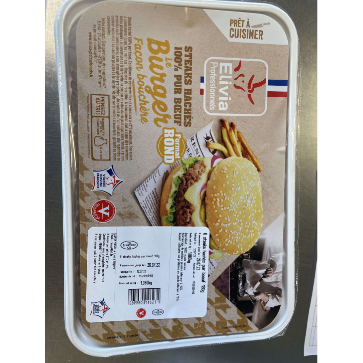 6 STEAKS HACHES PUR BOEUF 1.080KG