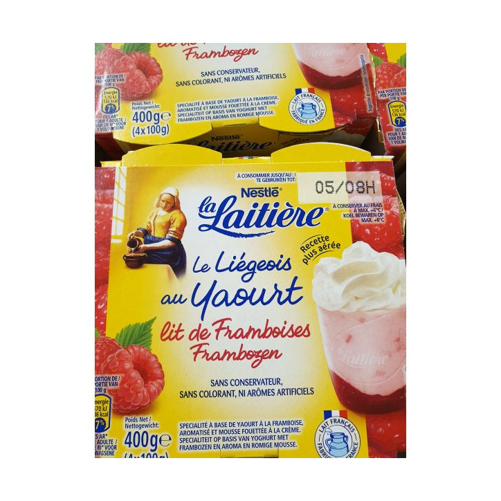 LIEGEOIS SUR LIT FRAMBOISE 400GRS 