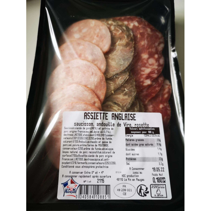 ASSIETTE ANGLAISE 180 GRS 