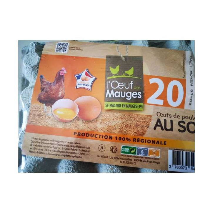 20 OEUFS SOL FRAIS MERIAU